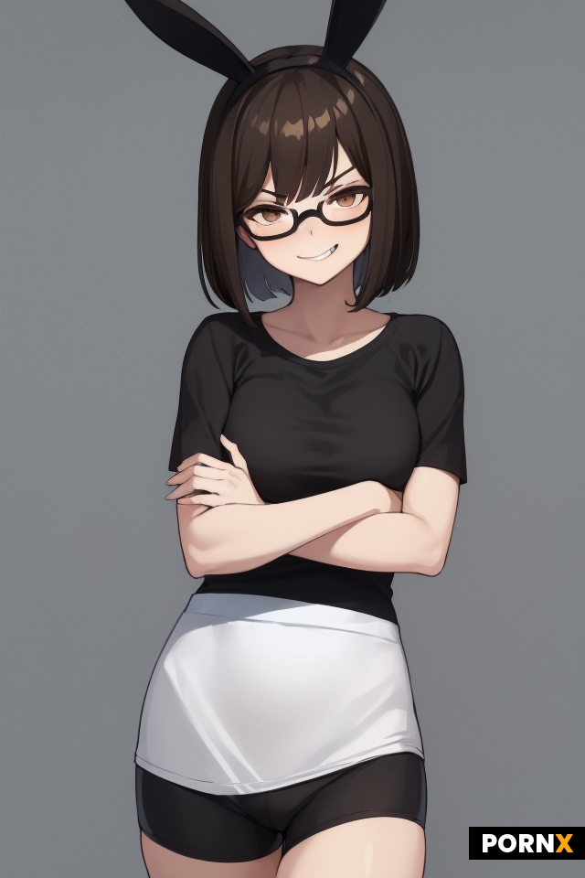Woman wearing black t-shirt and volleyball shorts