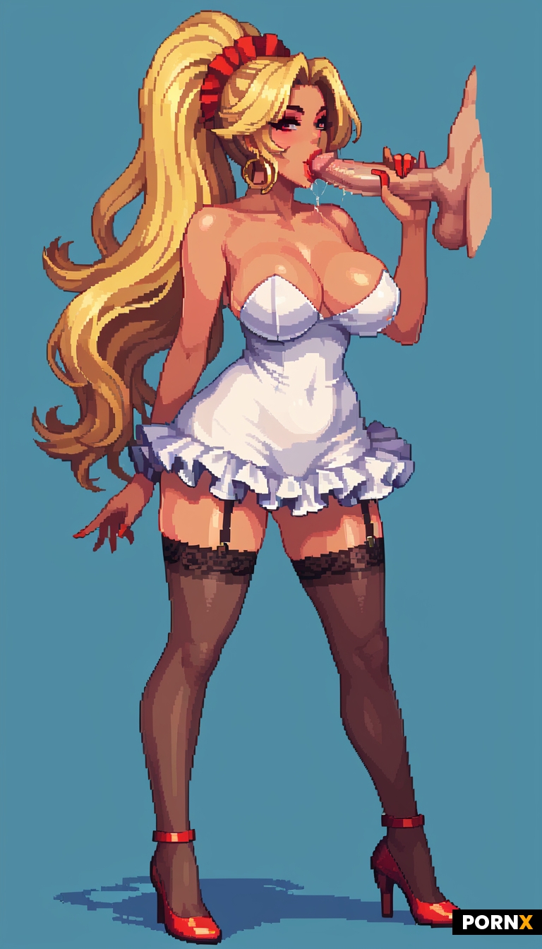 long blonde ponytail