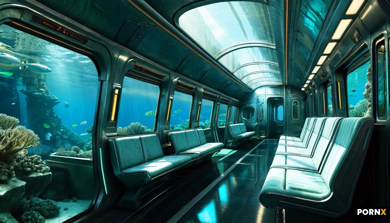 Elegant futuristic train interior