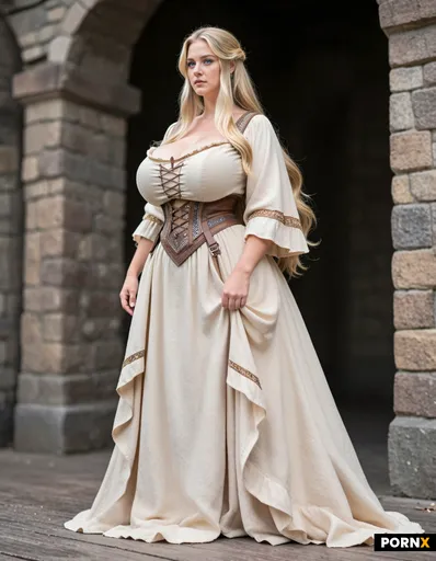 she stand in a draditional norwegian dress