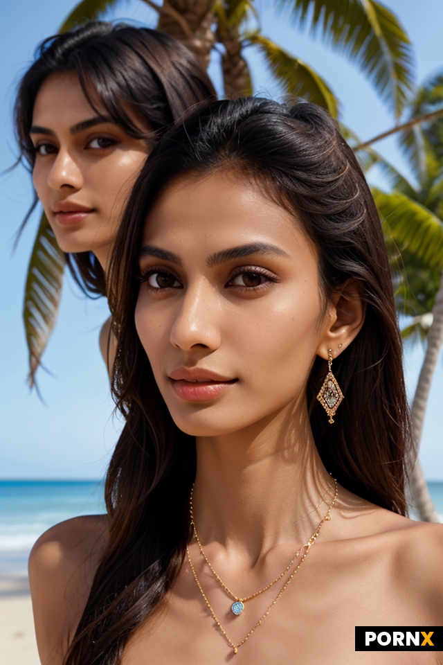 portrait of Three 21-year-old south-asian supermodels