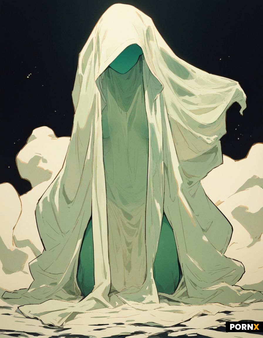 See-through white baggy female ghost costume