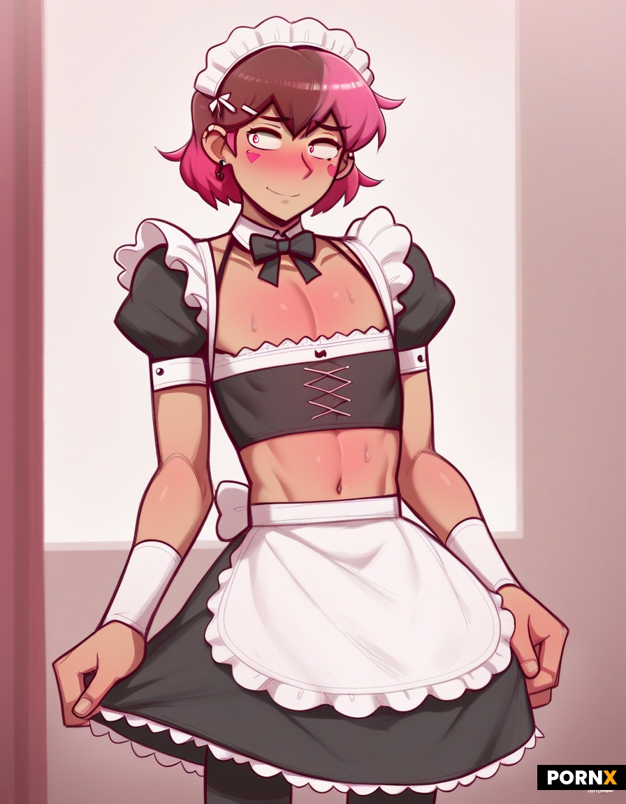 androgyne dross style femboy cute skinny "maid outfit"