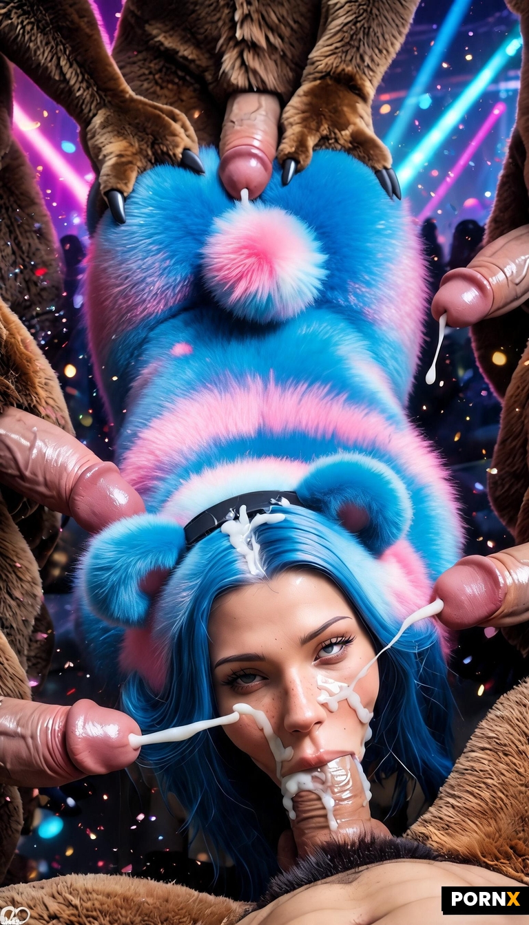 Make her body have some brightly colored fur