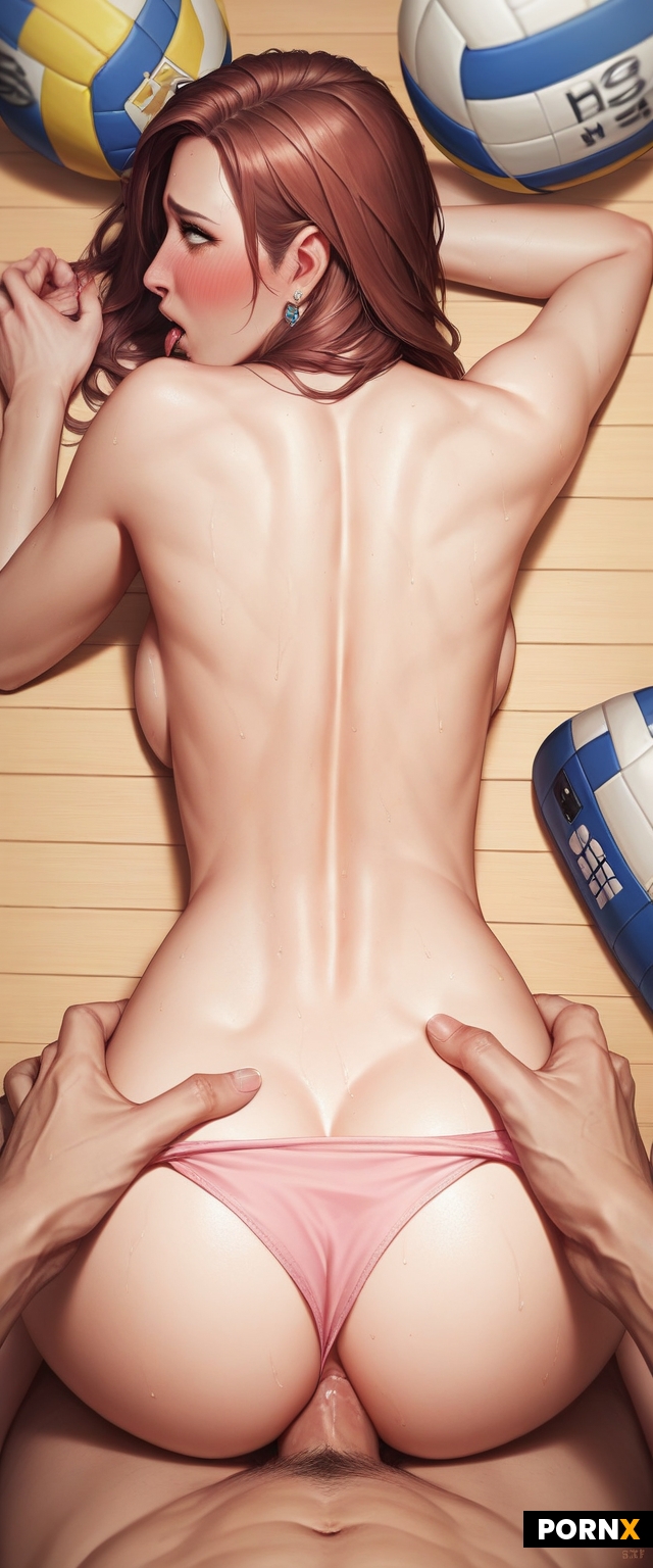 Cute shy volleyball player