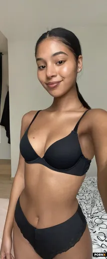 Side view of one cute light skin Black woman standing