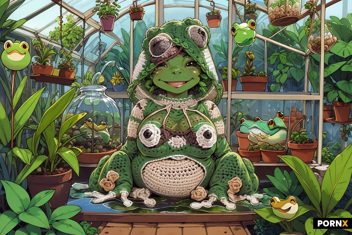 crochet style frog costume