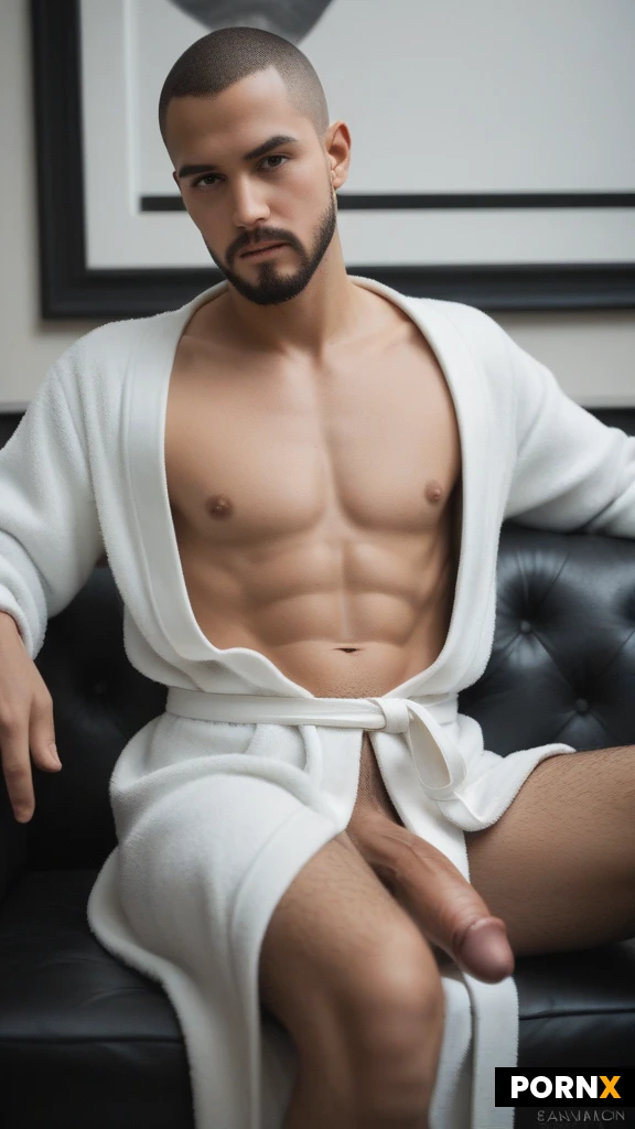 ( cute_Man:1.1),(handsome:1.1),gay,(((scandinavian:1.2):1.2):1.1),(portrait from below:1.2),
Sitting,spreading legs,(knee up:1.2)
(Serious:1.2),((shaved_buzz_cut:1.2):1.2),(thick_eyebrows:1.1),((facial_hair:1.2):1.2)
( skinny_adult,flat_chest :1.3),(brown eyes:1.3),(white bathrobe,naked abs, bellybutton:1.3),(hairy legs:1.2),(armchair :1.0)
<lora:055:0.5>,(erect penis:1.3),(red_testicles:1.2)
Penis,<lora:bettercocks:0.5>,masterpiece, best quality, highres, absurdres,