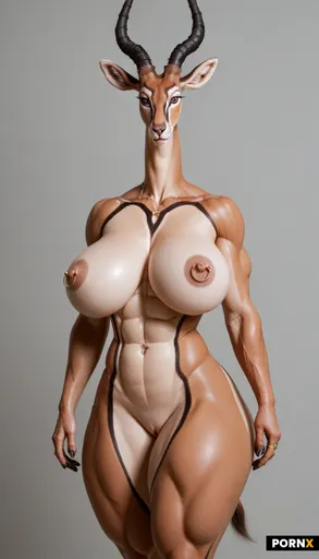 Curvaceous yet muscular furry antelope