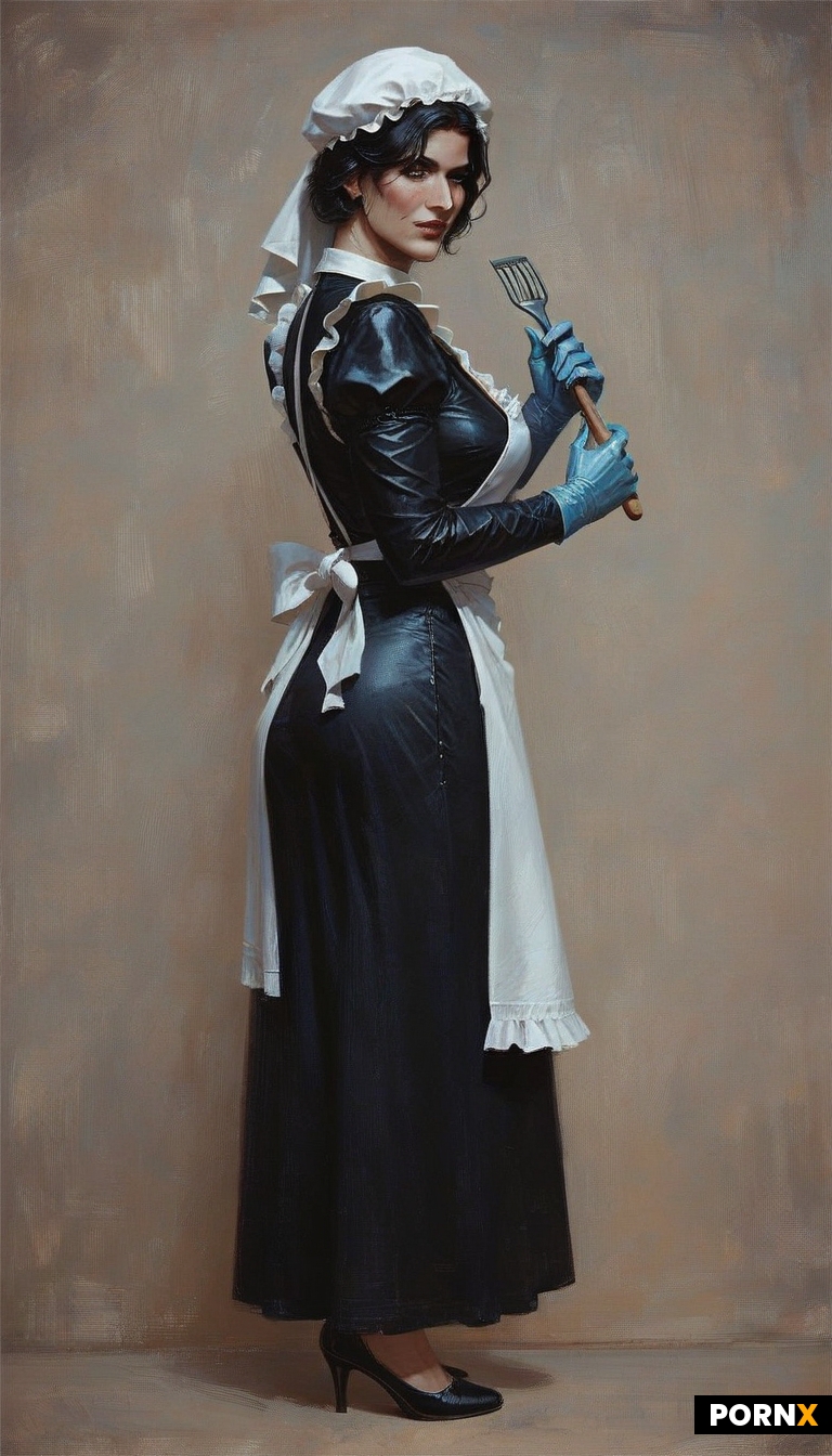 A traditional house maid cook in functional attire