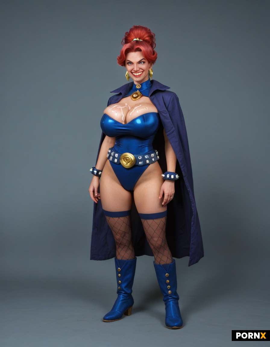 Ultimate Dynamic overdramatic maniacal retro vintage comic superheroine