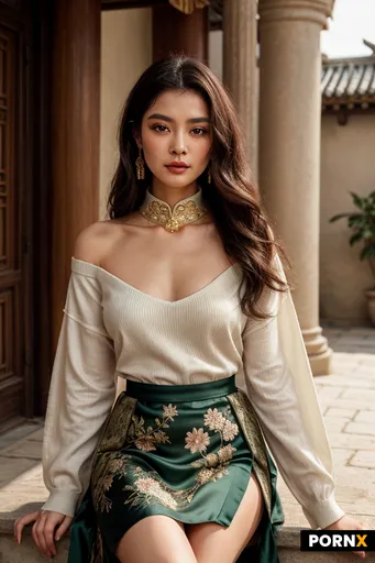 A regal adult Chinese princess of the Han Dynasty stands tall