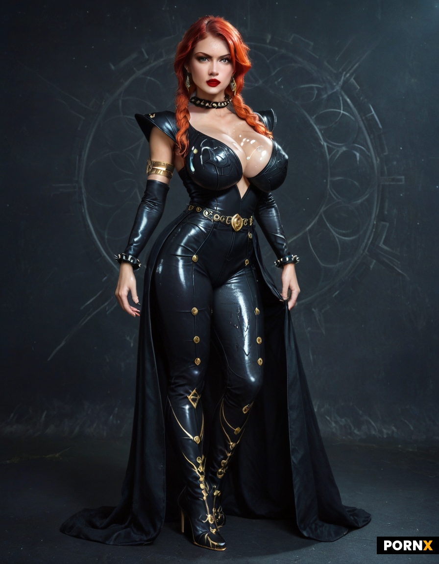 Dynamic overdramatic maniacal futuristic comic siren supervillain succubus seductress diva