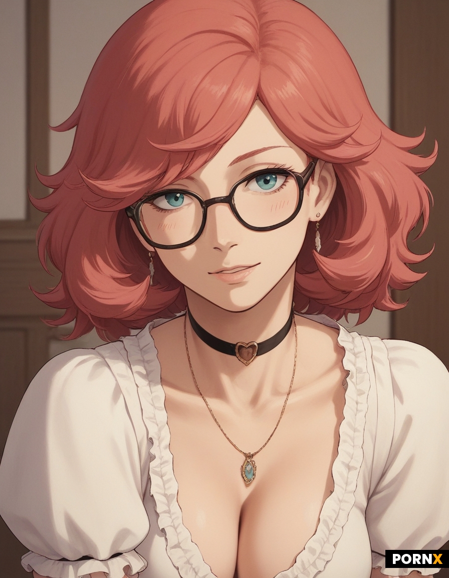 A cute college woman wears glasses