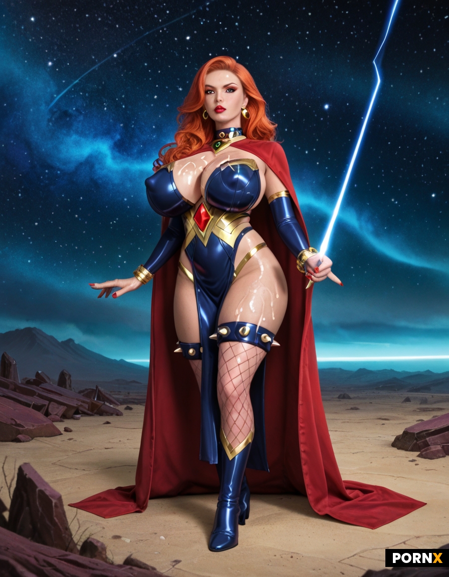 Dynamic overdramatic maniacal futuristic comic siren supervillain succubus seductress diva