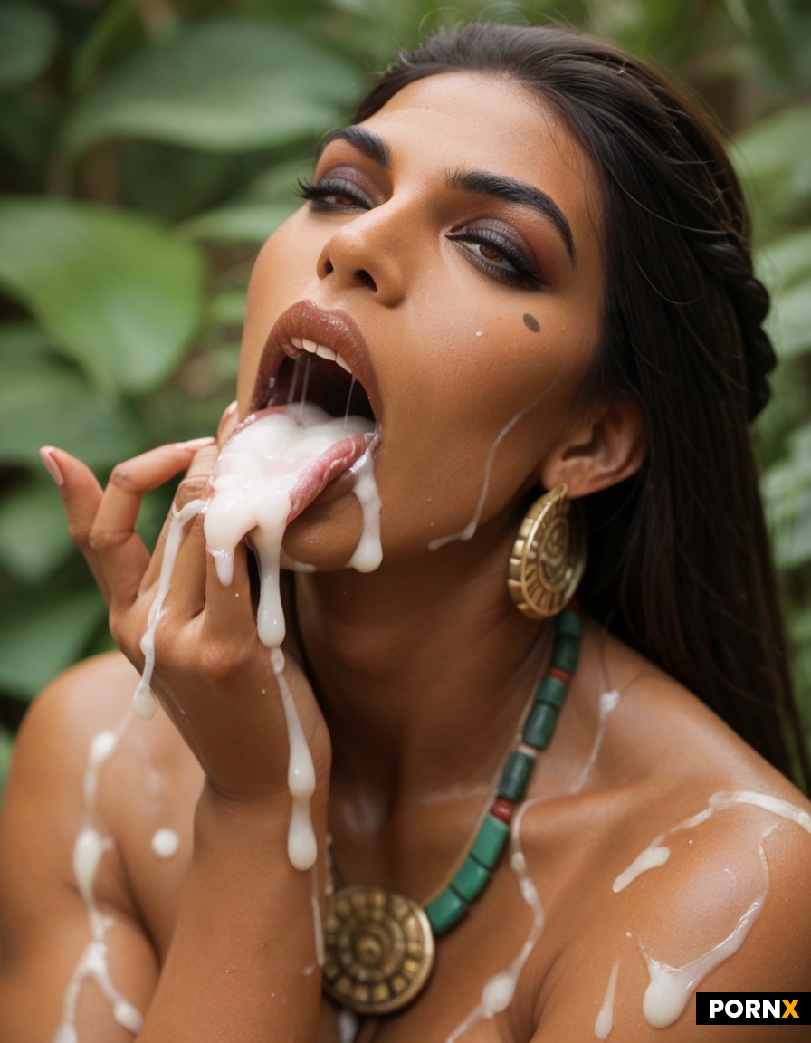 Aztec Mouth full of cum