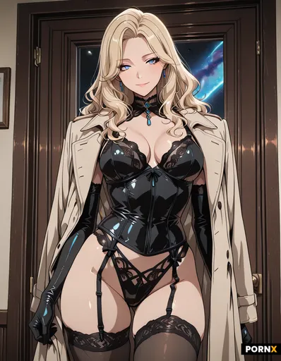 A high-quality portrait of a blonde woman with long