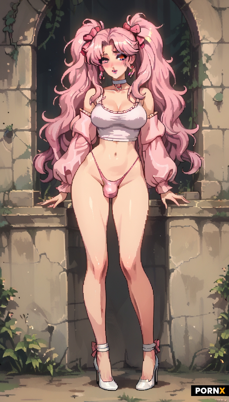long pink pigtails
