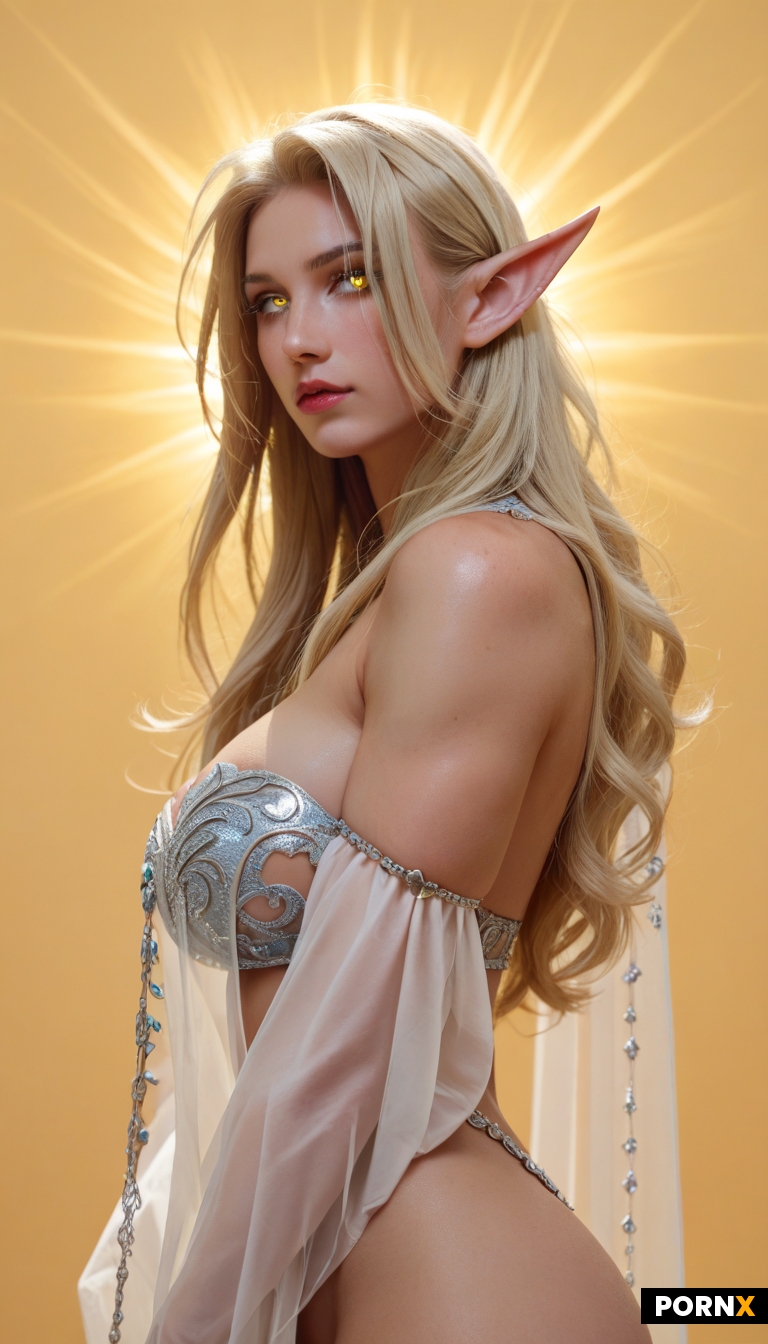 sexy female elven blonde hair