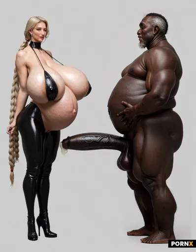very dark coal skinned extreme ugly and very old and extreme gigantic massive fat and obese african