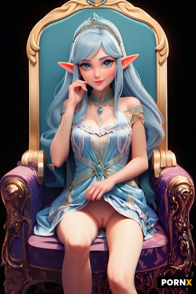 Resting up her bare right foot on the armrest of the chair