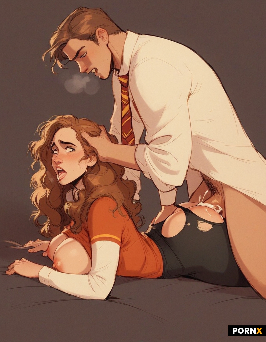 Harry potter hermione granger prone bone sex side view cock deep in pussy big boobs massive tits han