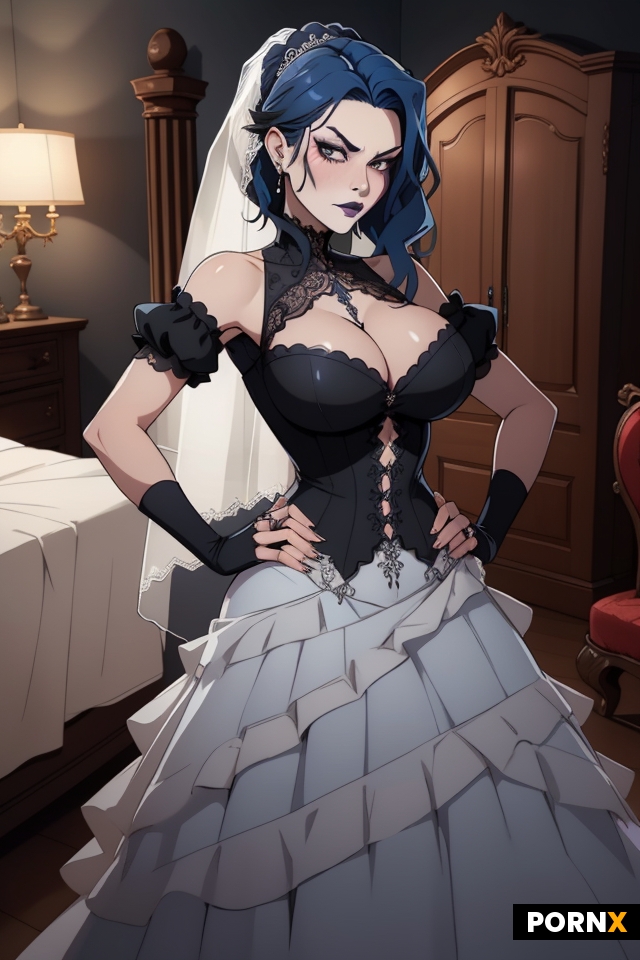 sexy beautiful busty goth woman