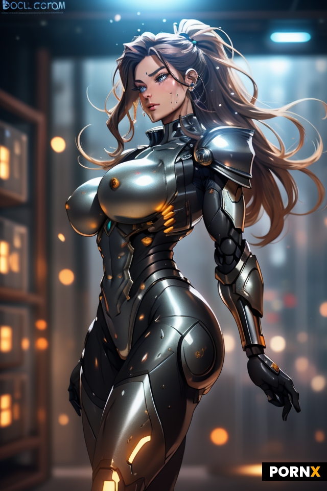 pretty cyber robot  woman