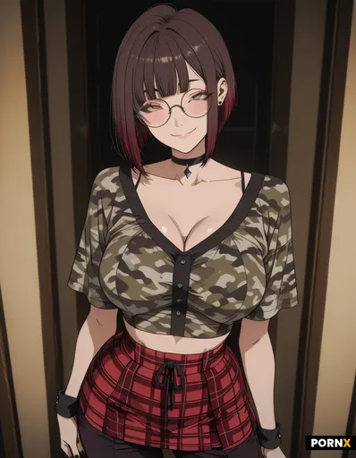 A stylish adult anime woman with a confident