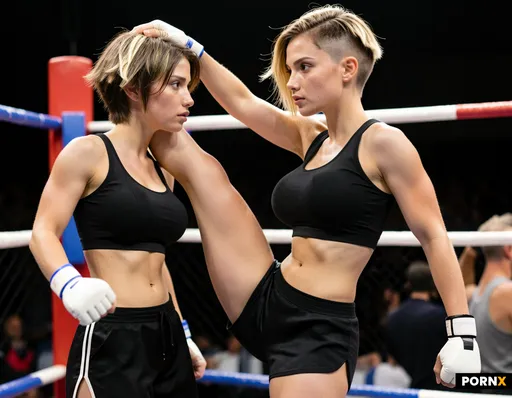 Boxing Ring two woman fighting
