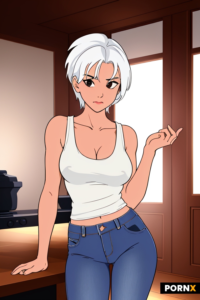 A white with black hair