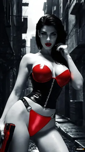 Her panty is the same front of her panty triangle is the same colour and material as her bracolour a