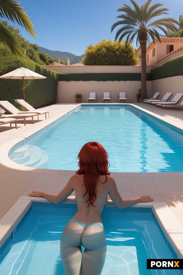 Wide shot of a swimming pool