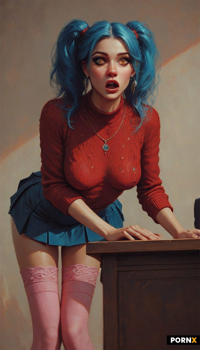 blue pigtails