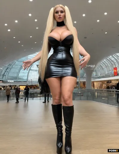very beautiful 20 year old blonde German woman with ultra extremely long pigtails with extremely gig