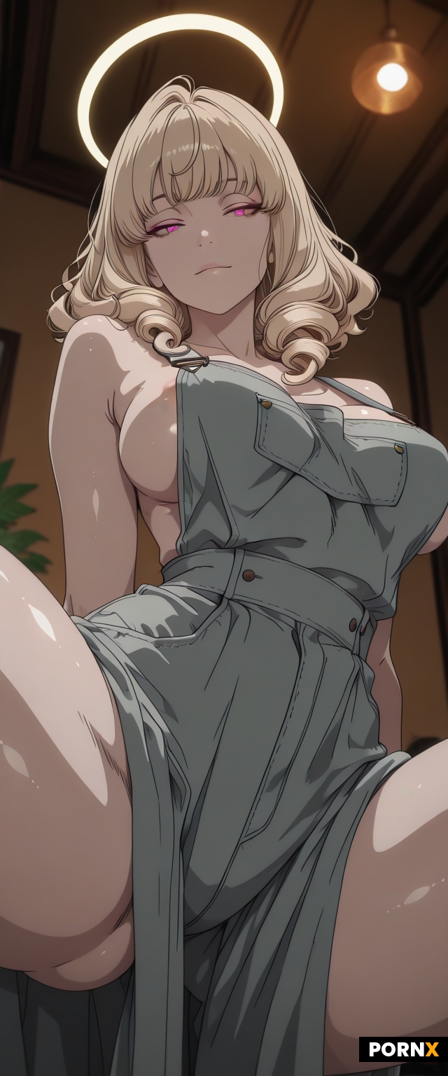 A radiant ginger-haired woman with kinky