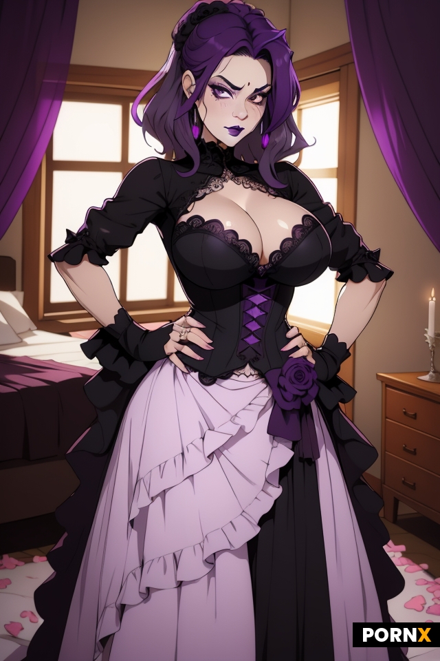 sexy beautiful busty goth woman