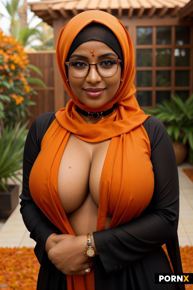 orange hijab woman