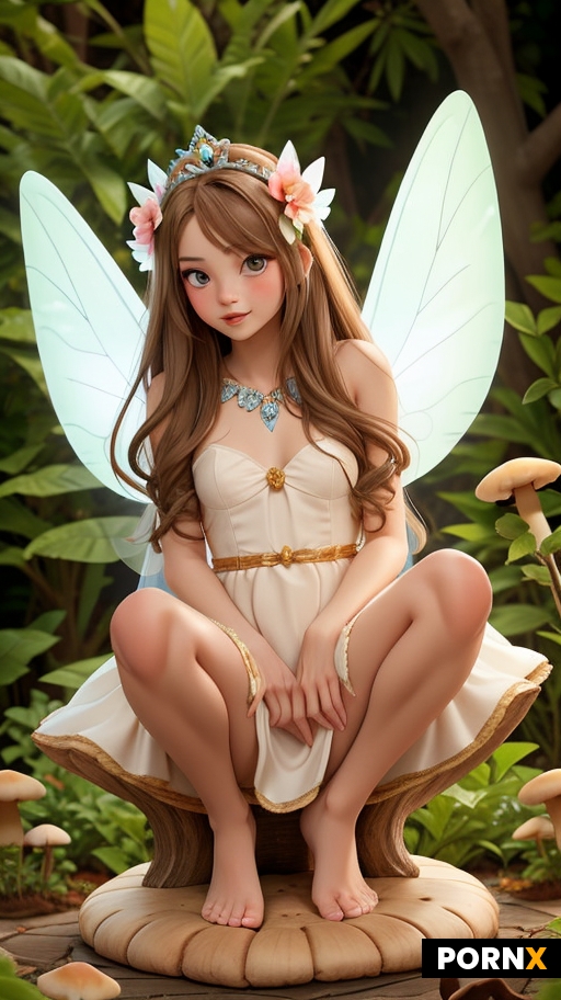 A fairy princess  wearing flower tiara