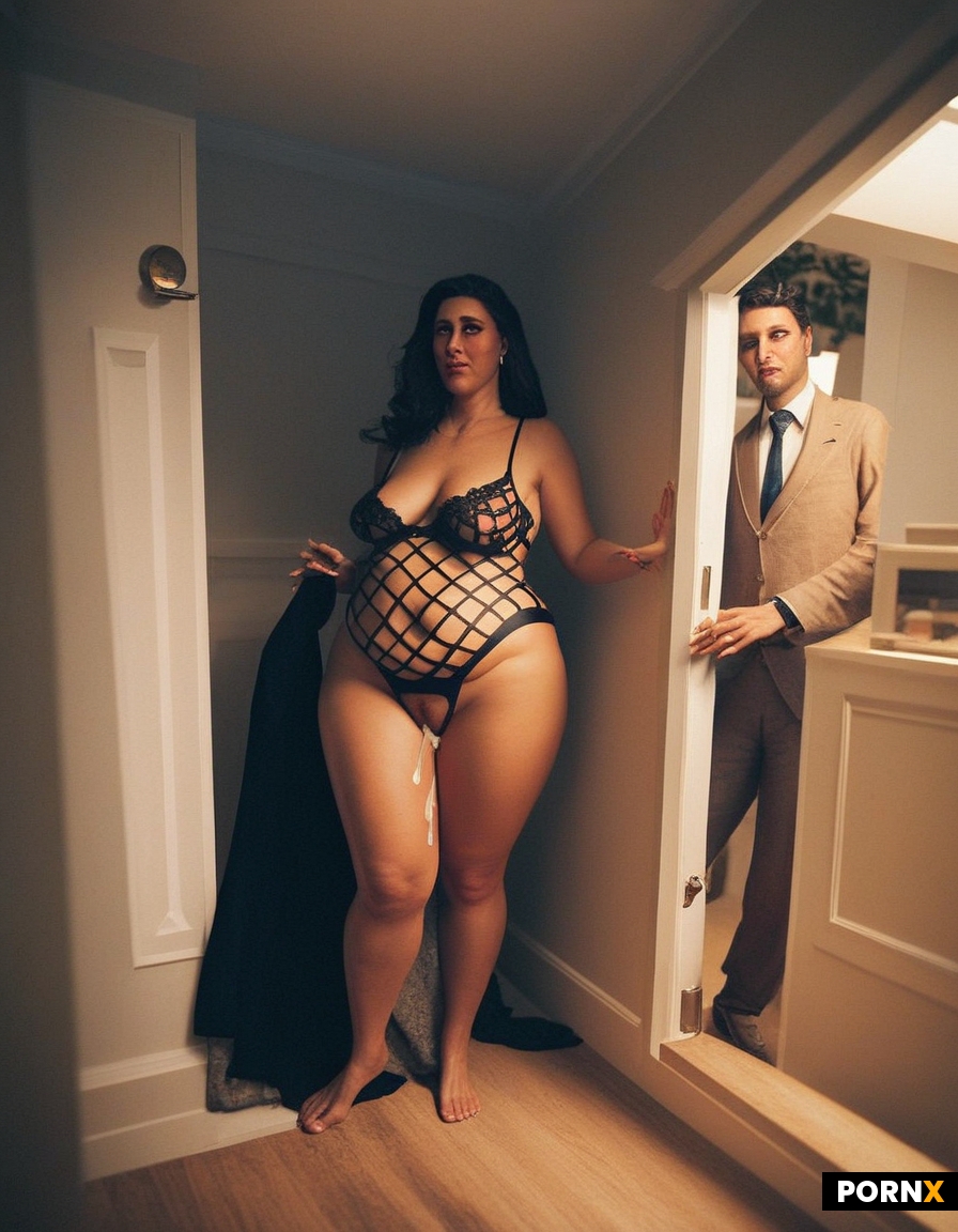 Man and woman hiding around corner