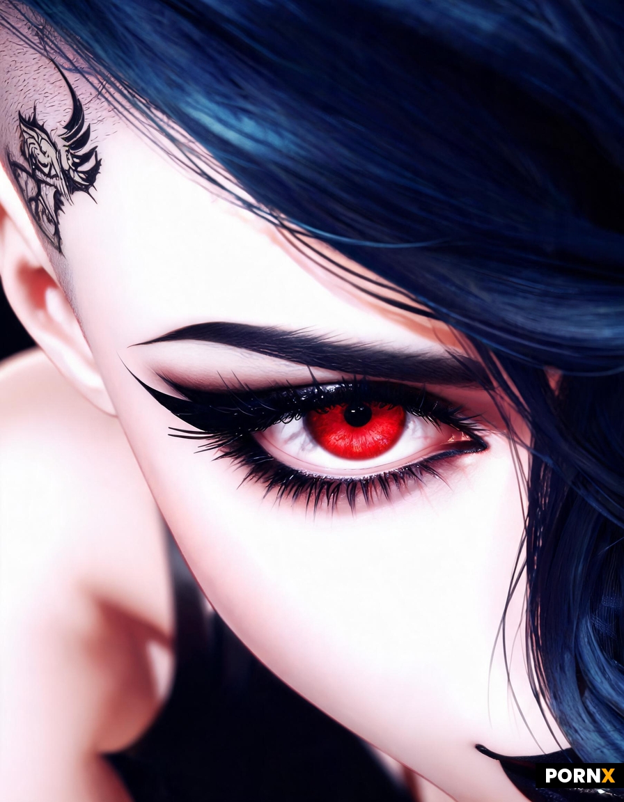 make her bend forward and zoom x100 on her eye