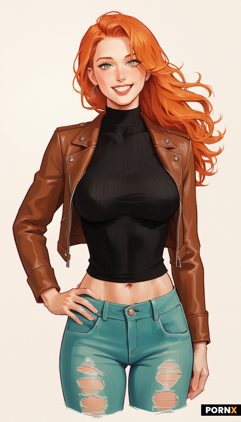 Cropped leather jacket over a fitted black tank top