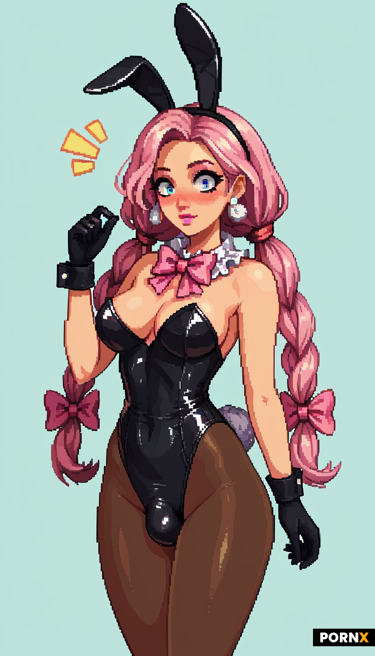 long pink pigtails