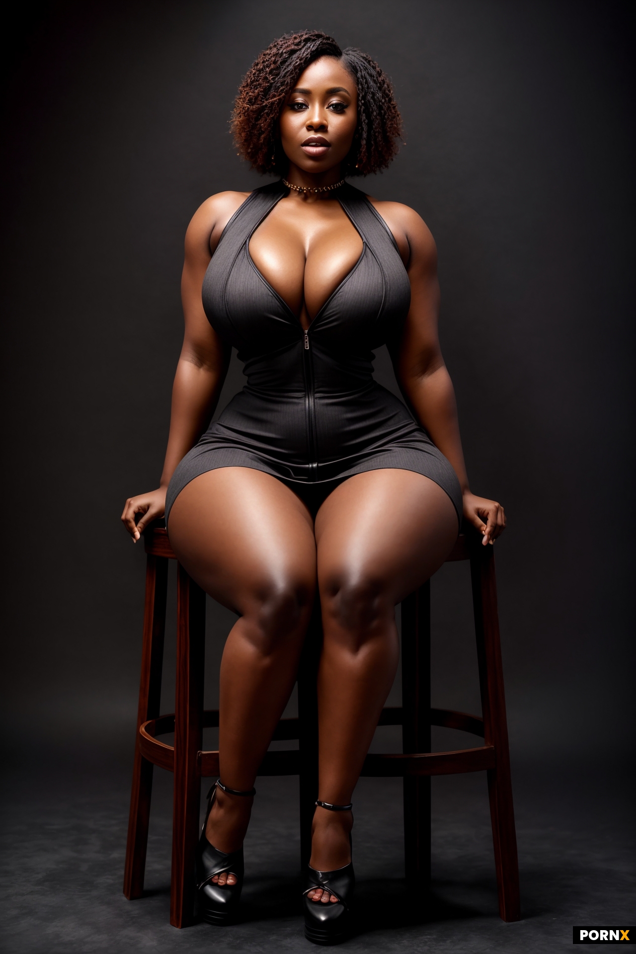 a high-quality full body studio portrait photograph of a beautiful African woman