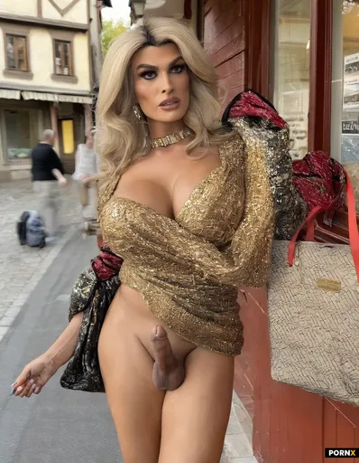 cute sissy crossdressing femboy with shaggy blonde hair with long big hard cock showcasing elegant