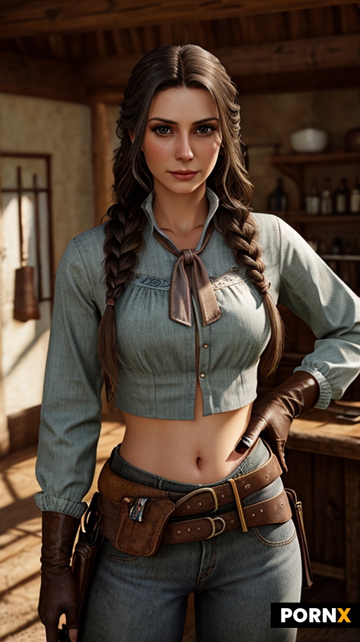 Beautiful female gunslinger