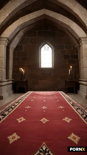 An empty luxurious fantasy cave bedroom