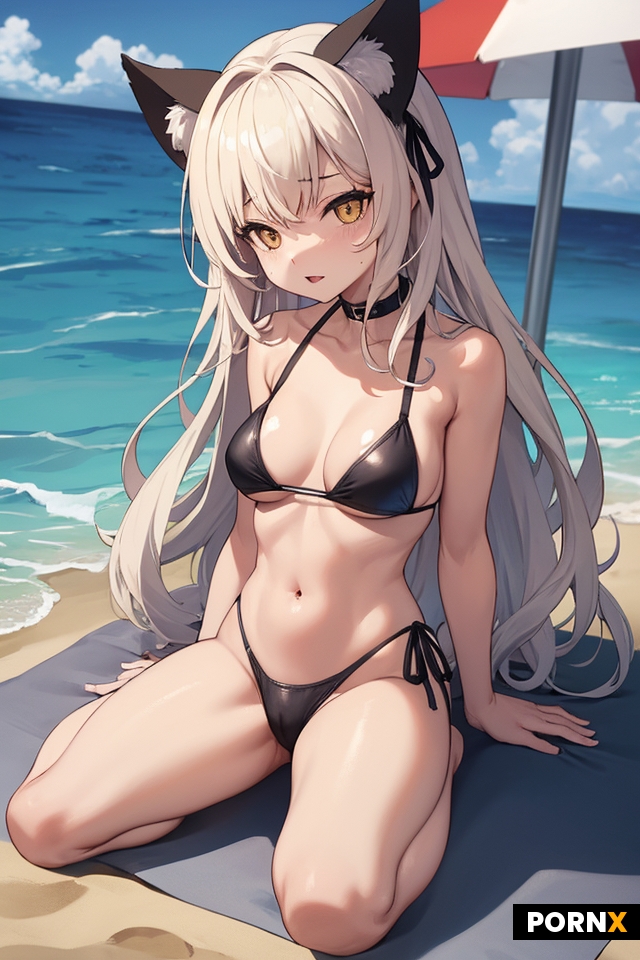 Neko on the beach