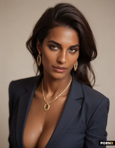 Indian woman wearing a blazer only