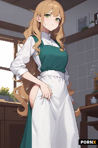 Pixel art stylized to resemble a tired 20‑year‑old girl with long